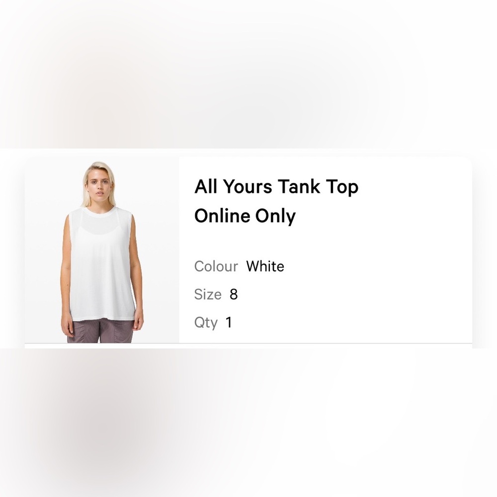 lululemon athletica White Tank Top